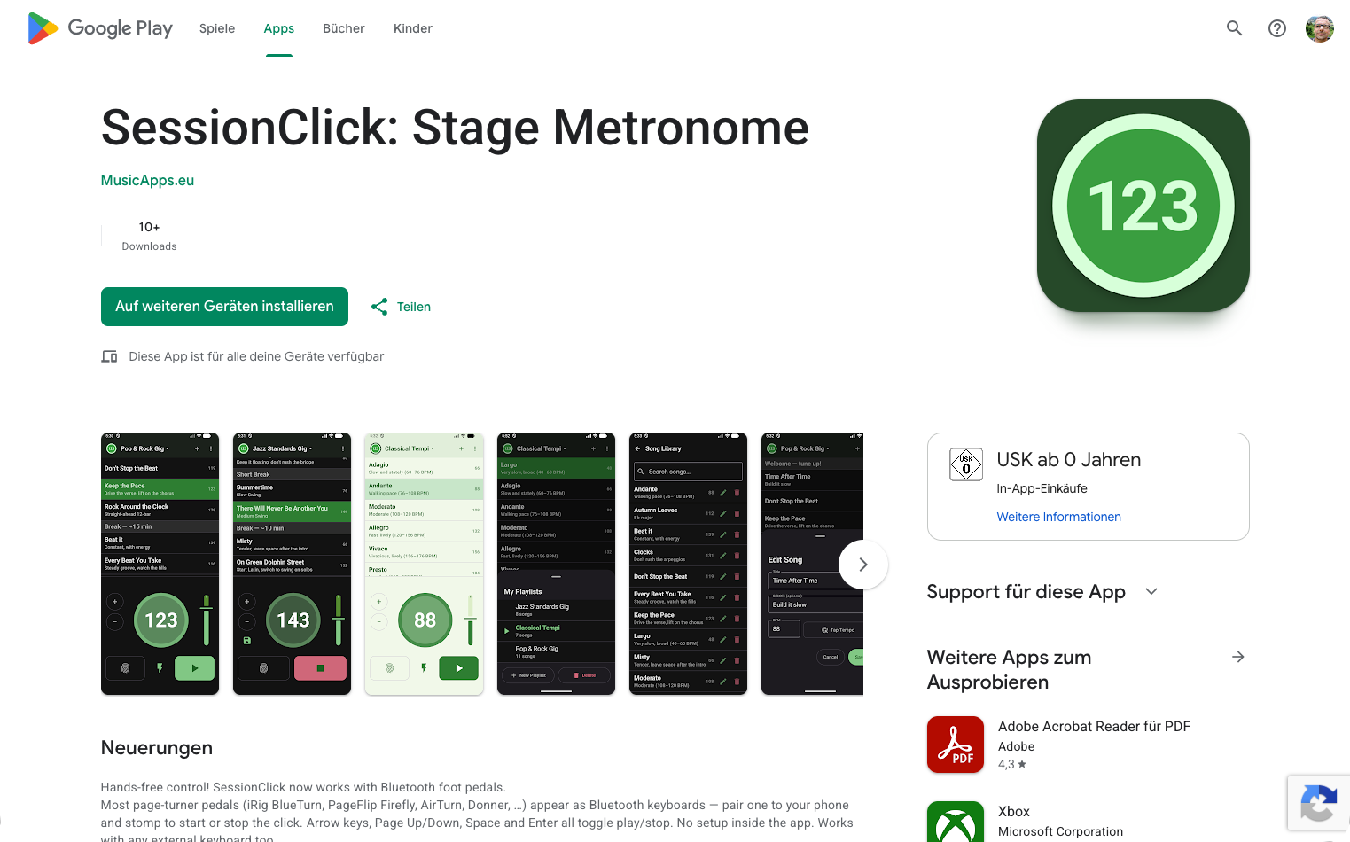 Old Play Store listing