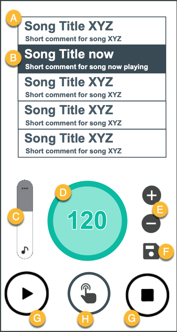 SessionClick main screen mockup